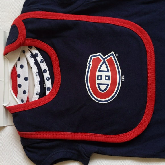 NEW reebok 3 piece creeper set NHL montreal canadiens 24 months baby girl - Picture 3 of 9